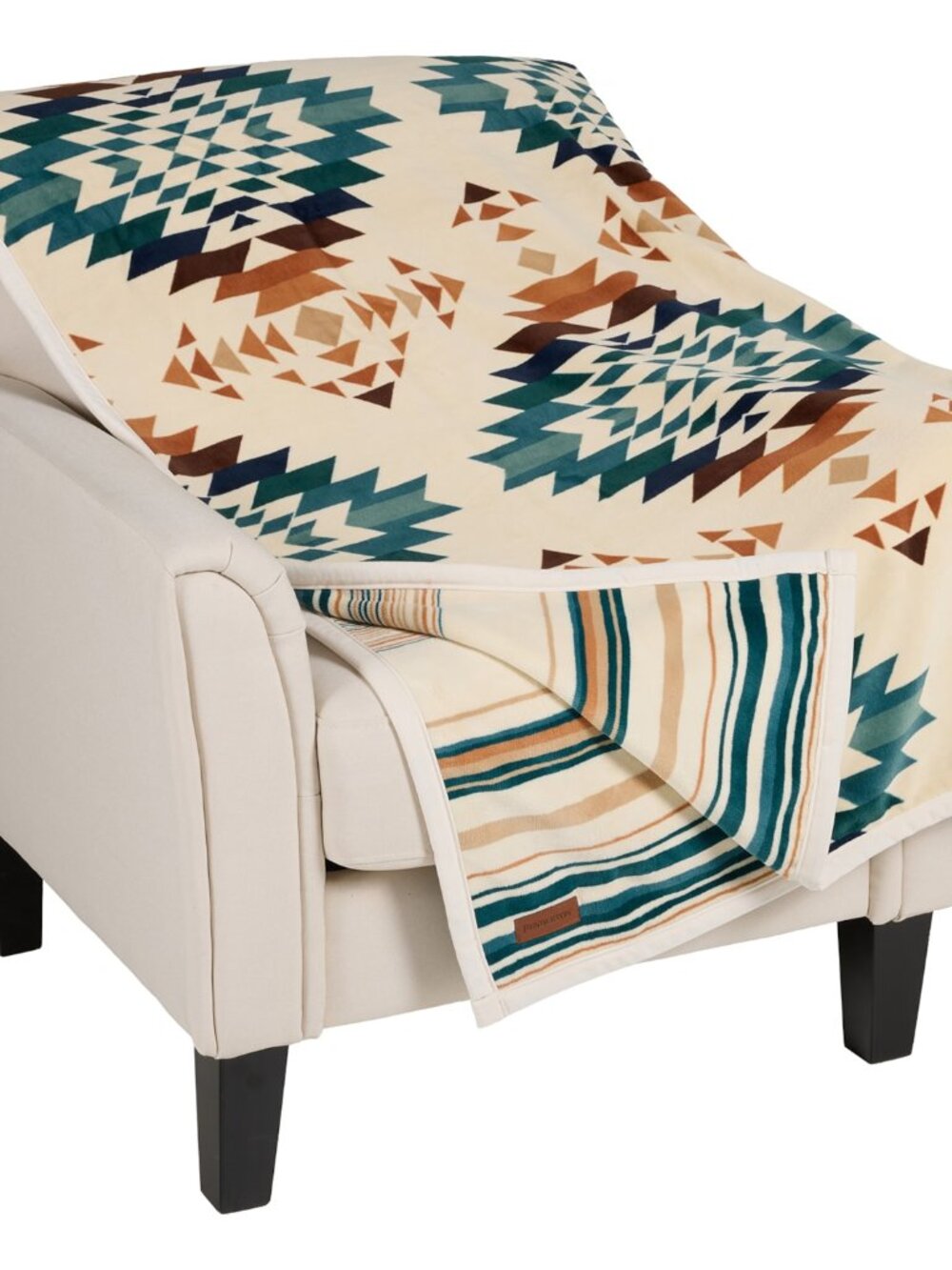 NEW Pendleton Peak Canyon Oversized Fleece Throw Blanket Ivory Multicolor 4S2269